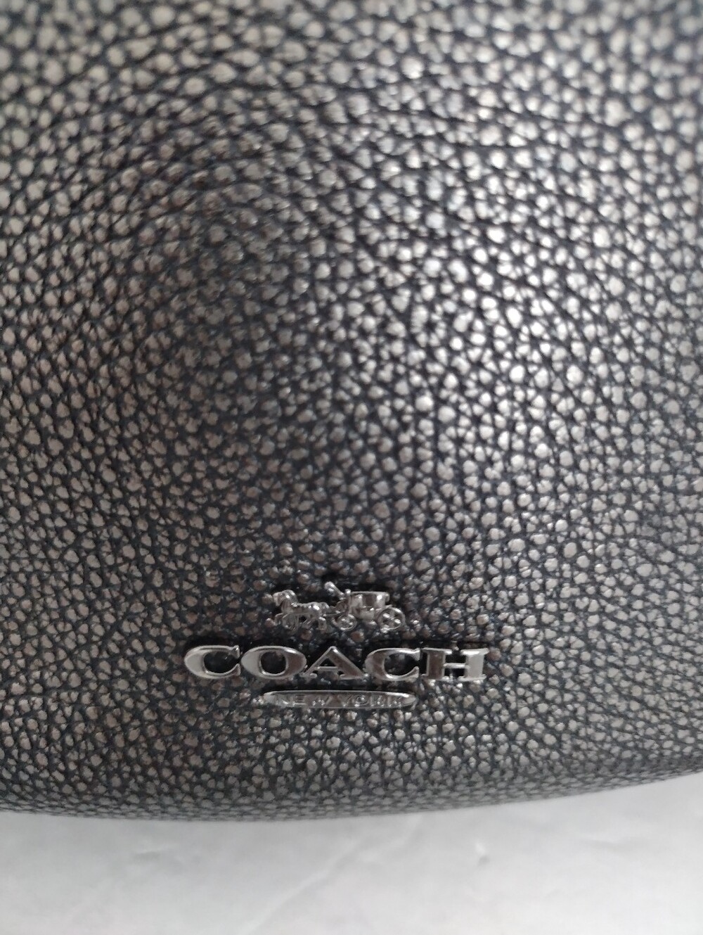 Coach Y2K Sutton Hobo Shoulder Bag Pebbled Leather Metallic Gunmetal 40632 - Picture 4 of 11